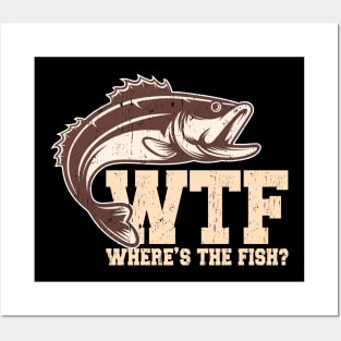 WTF Where's The Fish Fisherman Angler Gift Posters and Art